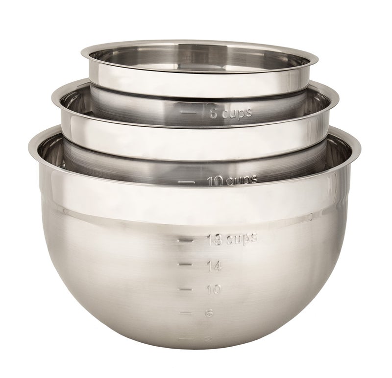 Cuisipro وعاء خلط من الفولاذ المقاوم للصدأ KitchenGrips مجموعة 3 قطع 1.5، 3، 5 كوارت - Image 2