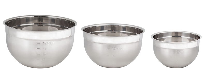 Cuisipro وعاء خلط من الفولاذ المقاوم للصدأ KitchenGrips مجموعة 3 قطع 1.5، 3، 5 كوارت - Image 3