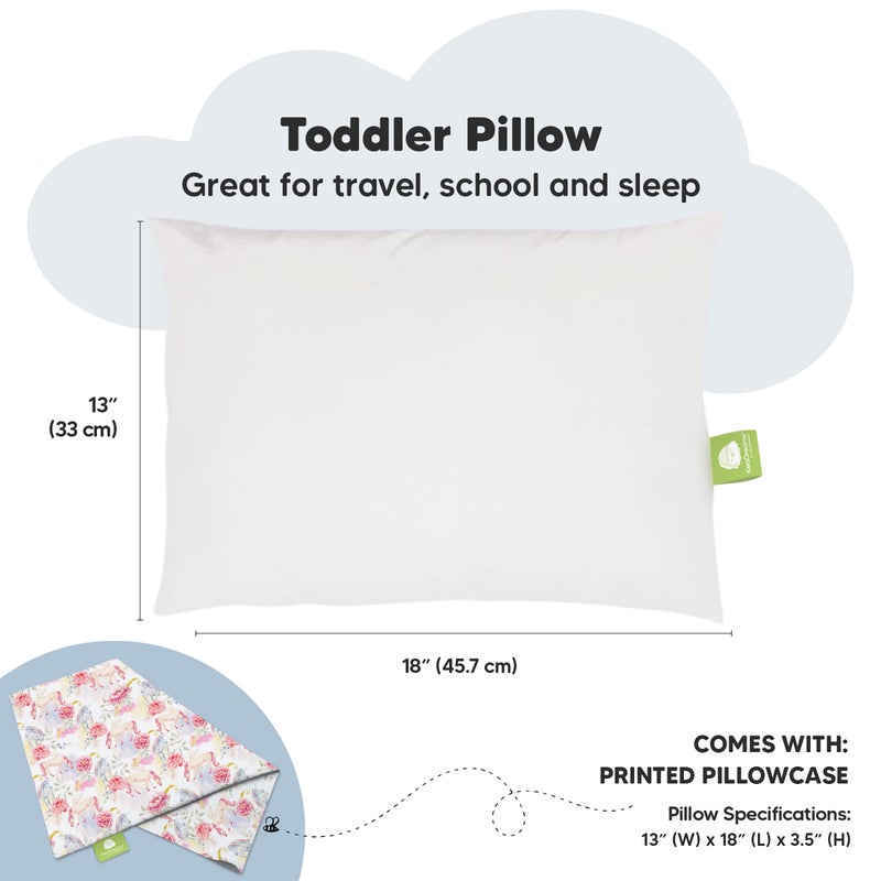 KeaBabies Toddler Pillow with Pillowcase - 13x18 My Little Dreamy Kids Travel Bed Pillows for Sleeping, Organic Cotton Small Pillowcase, Soft & Breathable, Machine Washable, Toddlers 2-5 Years Old (Fantasy)  - Image 3
