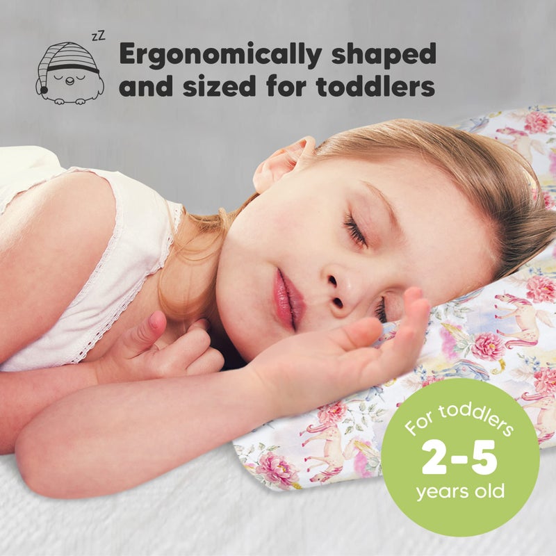 KeaBabies Toddler Pillow with Pillowcase - 13x18 My Little Dreamy Kids Travel Bed Pillows for Sleeping, Organic Cotton Small Pillowcase, Soft & Breathable, Machine Washable, Toddlers 2-5 Years Old (Fantasy)  - Image 2