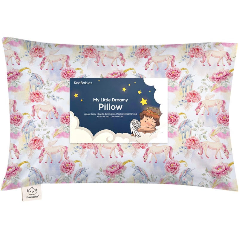 KeaBabies Toddler Pillow with Pillowcase - 13x18 My Little Dreamy Kids Travel Bed Pillows for Sleeping, Organic Cotton Small Pillowcase, Soft & Breathable, Machine Washable, Toddlers 2-5 Years Old (Fantasy)  - Image 1