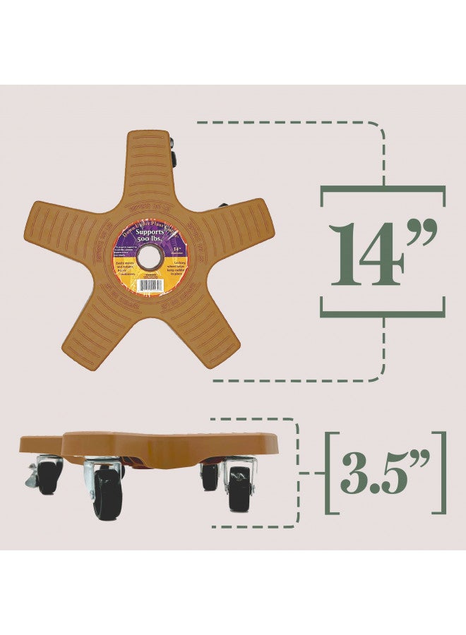 Bosmere S14430 Down Under Plant Caddie, Heavy Duty Plant Stand with Wheels, 500lb Capacity, 14-Inch,Terra Cotta - Image 2