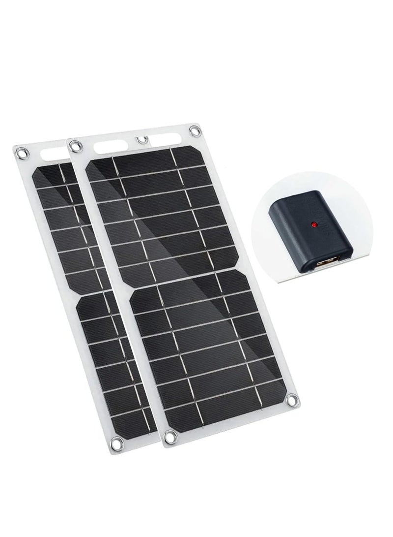 Generic 2 pcs Mini 5V 6W USB Solar Panel, Portable 5 Volt 6 Watt High Efficiency Mono-Crystalline Solar Panel Battery Charger for Mobile Phone Mobile Power Camera Fan Camping Lights  - Image 1