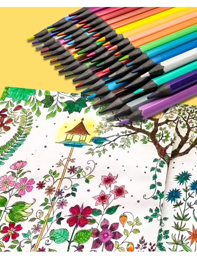 عام 48 أقلام ملونة ملونة ، قرطاسية طلاء للطلاب ، أقلام ملونة متعددة الألوان لحماية البيئة - Image 3