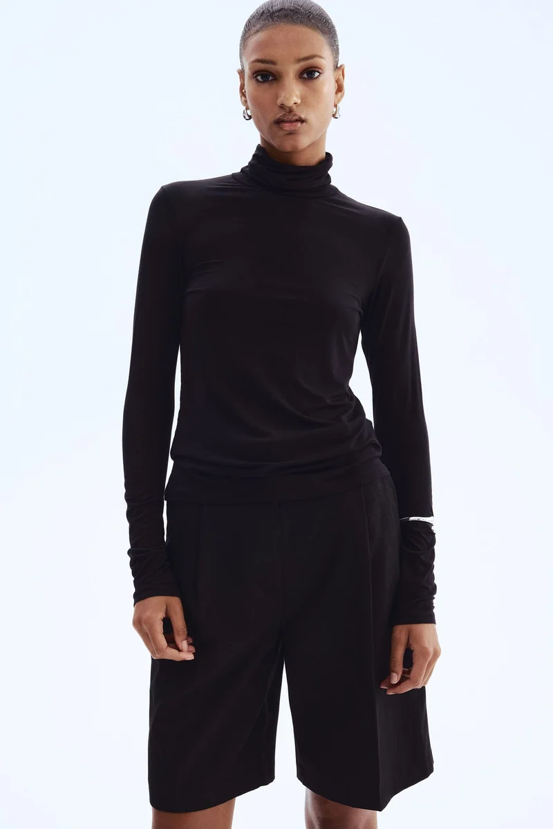 H&M Viscose polo-neck top