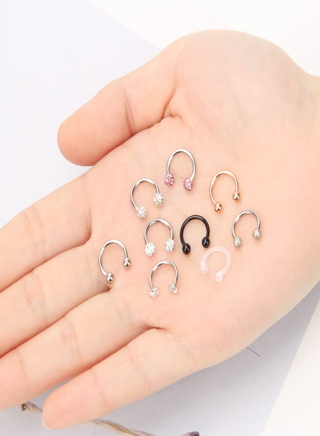 CrazyPiercing Septum Rings 18G Horseshoe Piercing Jewelry Nose Lip Hoop Rings Stainless Steel Septum Jewelry for Men/Woman - Image 5