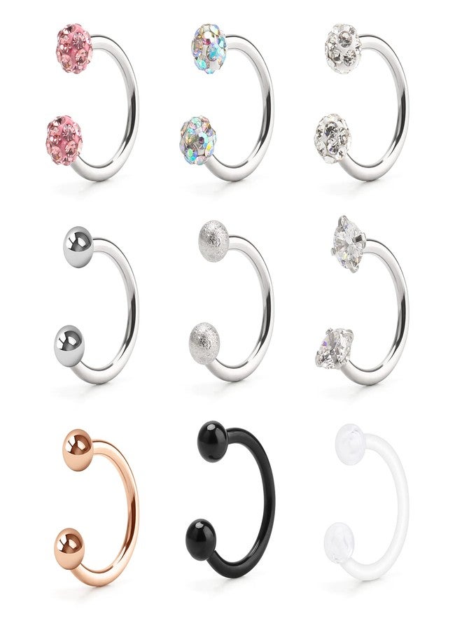 CrazyPiercing Septum Rings 18G Horseshoe Piercing Jewelry Nose Lip Hoop Rings Stainless Steel Septum Jewelry for Men/Woman - Image 1