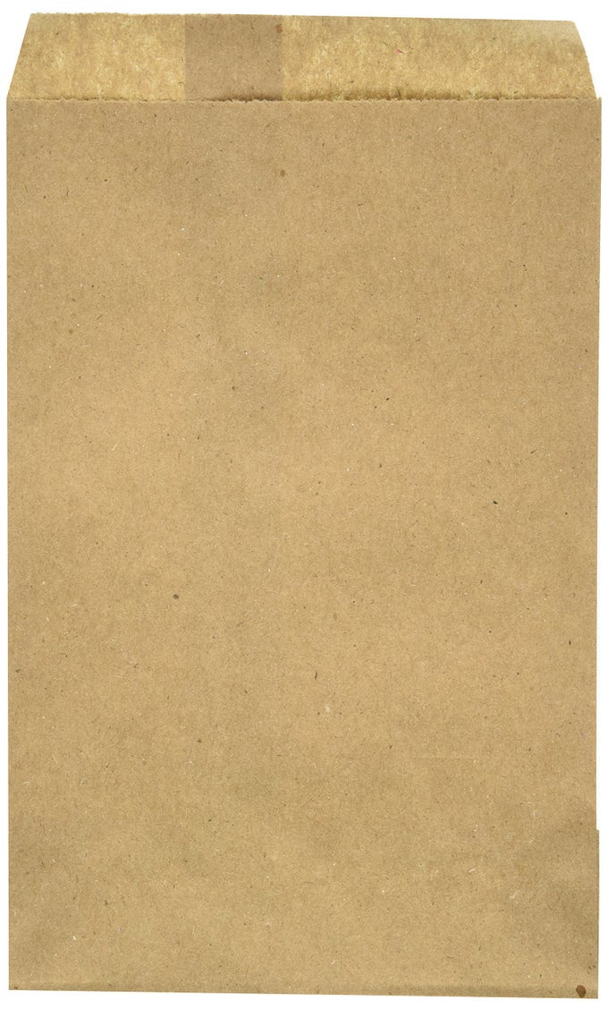 100 NATURAL KRAFT MERCHANDISE BAGS 5X712 NO GUSSET BY WCI