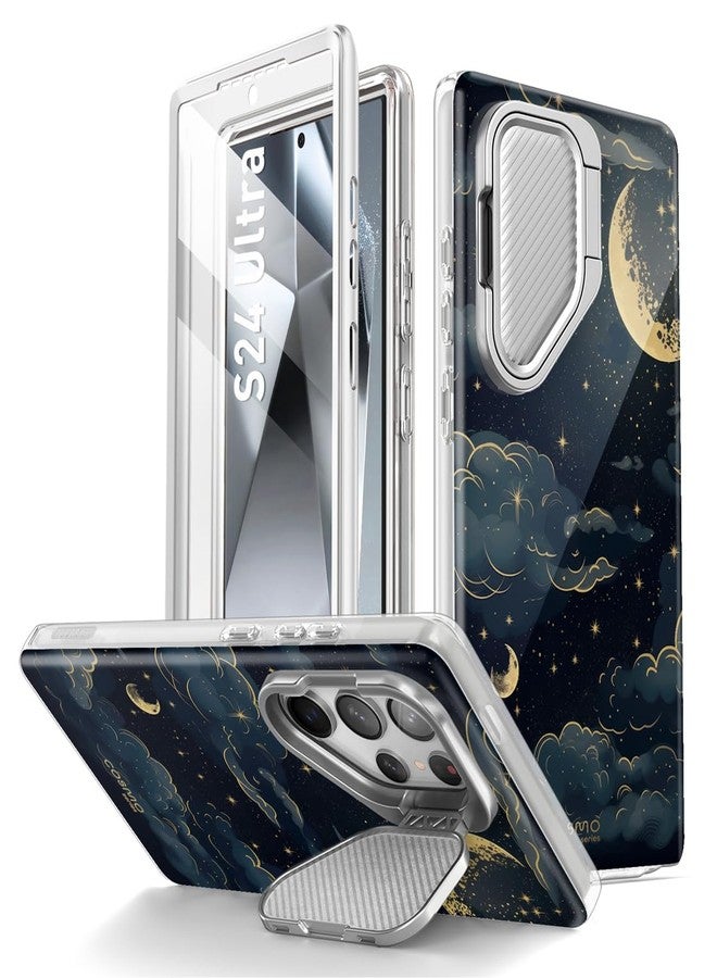آي-بلاسون جراب i-Blason Cosmo لهاتف سامسونج جالاكسي S24 ألترا مع غطاء للكاميرا وحامل، [يدعم MagSafe] جراب أنيق يغطي الهاتف بالكامل بزاوية 360 درجة مع واقي شاشة وحامل مغناطيسي، لون NightSky - Image 1