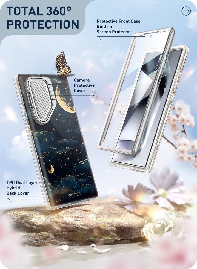 آي-بلاسون جراب i-Blason Cosmo لهاتف سامسونج جالاكسي S24 ألترا مع غطاء للكاميرا وحامل، [يدعم MagSafe] جراب أنيق يغطي الهاتف بالكامل بزاوية 360 درجة مع واقي شاشة وحامل مغناطيسي، لون NightSky - Image 5