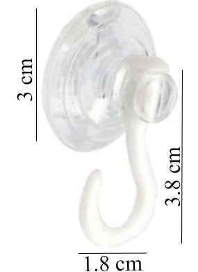 Artlantis Hanging Suction Cup Kiss 3 cm Glass Suction Cup with 3 Hooks Kiss Glass Hanger PVC Suction Cup Kitchen Bathroom Window and Door Glass Suction Cup  - Image 1