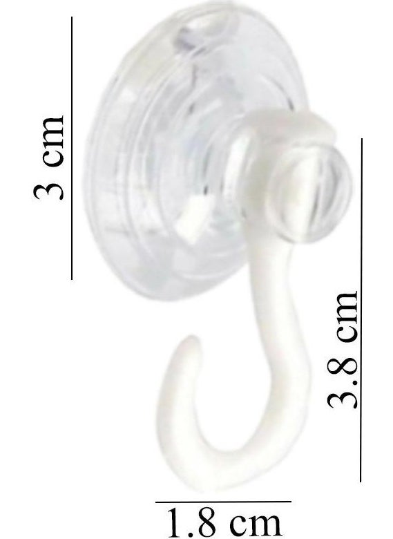 Artlantis Hanging Suction Cup Kiss 3 cm Glass Suction Cup with 3 Hooks Kiss Glass Hanger PVC Suction Cup Kitchen Bathroom Window and Door Glass Suction Cup  - Image 1