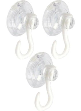 Artlantis Hanging Suction Cup Kiss 3 cm Glass Suction Cup with 3 Hooks Kiss Glass Hanger PVC Suction Cup Kitchen Bathroom Window and Door Glass Suction Cup  - Image 5