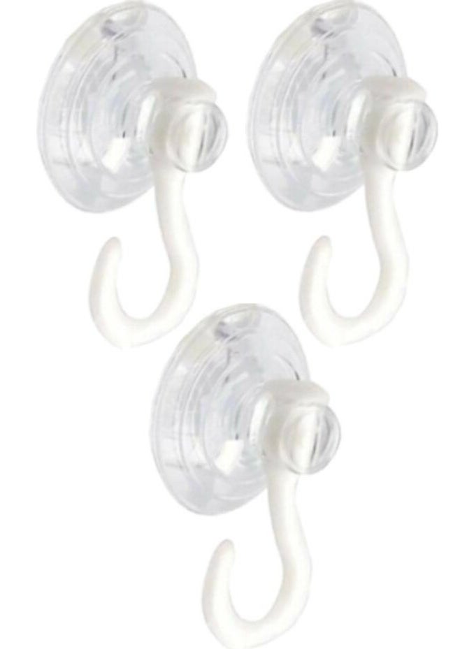 Artlantis Hanging Suction Cup Kiss 3 cm Glass Suction Cup with 3 Hooks Kiss Glass Hanger PVC Suction Cup Kitchen Bathroom Window and Door Glass Suction Cup  - Image 5