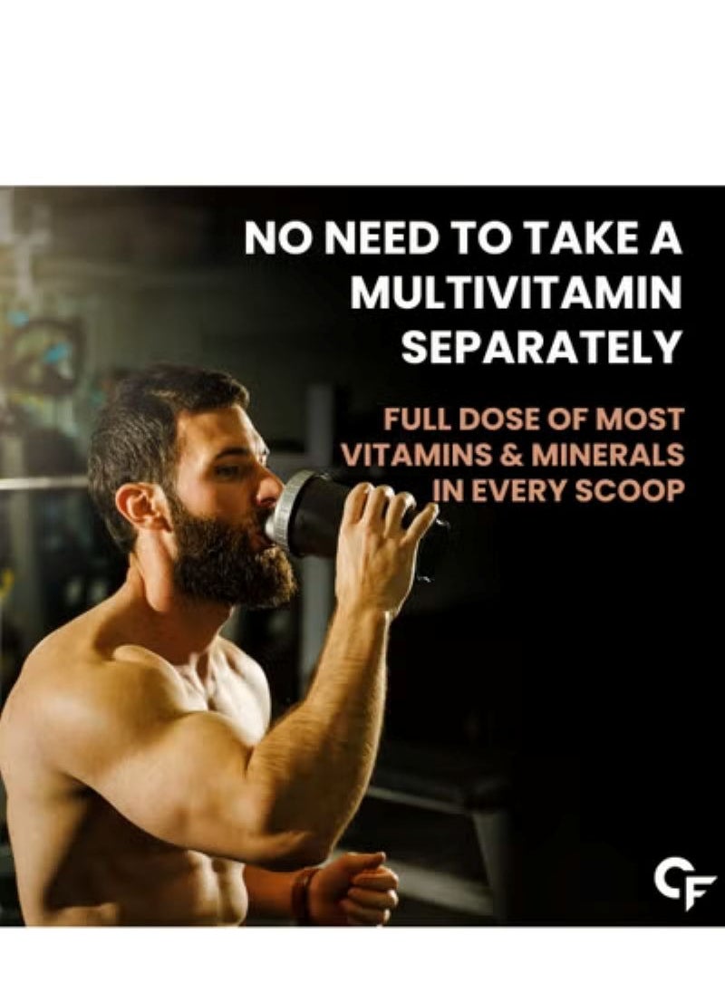 CARBAMIDE FORTE - Carbamide Forte Vegan Protein Powder - Plant Based Protein Powder with Multivitamin, Minerals, Superfoods, Pea Protein, Digestive Enzymes | Plant Protein Powder - Alphonso Mango Flavour - 500g - Image 1