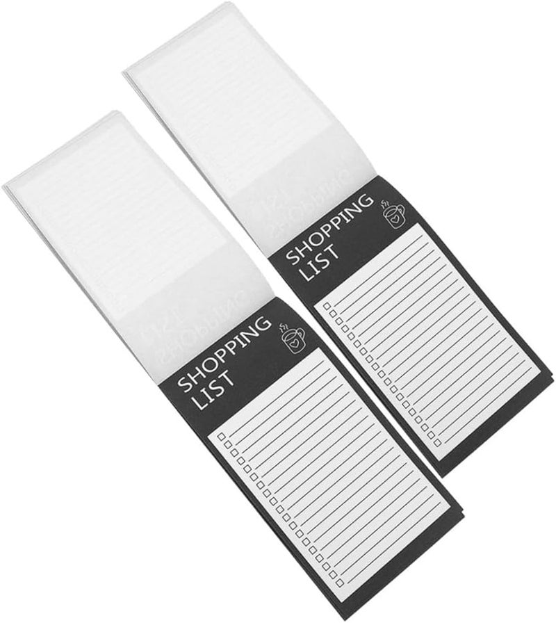 2Pcs Magnetic Refrigerator Shopping List Pad Notebook White for Easy Home Organization - Image 1