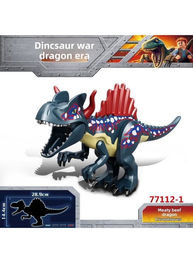 Jurassic Dinosaur World Tyrannosaurus Rex Pterosaur Model Ornaments Children's Educational Toys-Color:77112-1 High-Horned Beef Cattle Dragon Tapped In Multiples Of 100 - Image 1