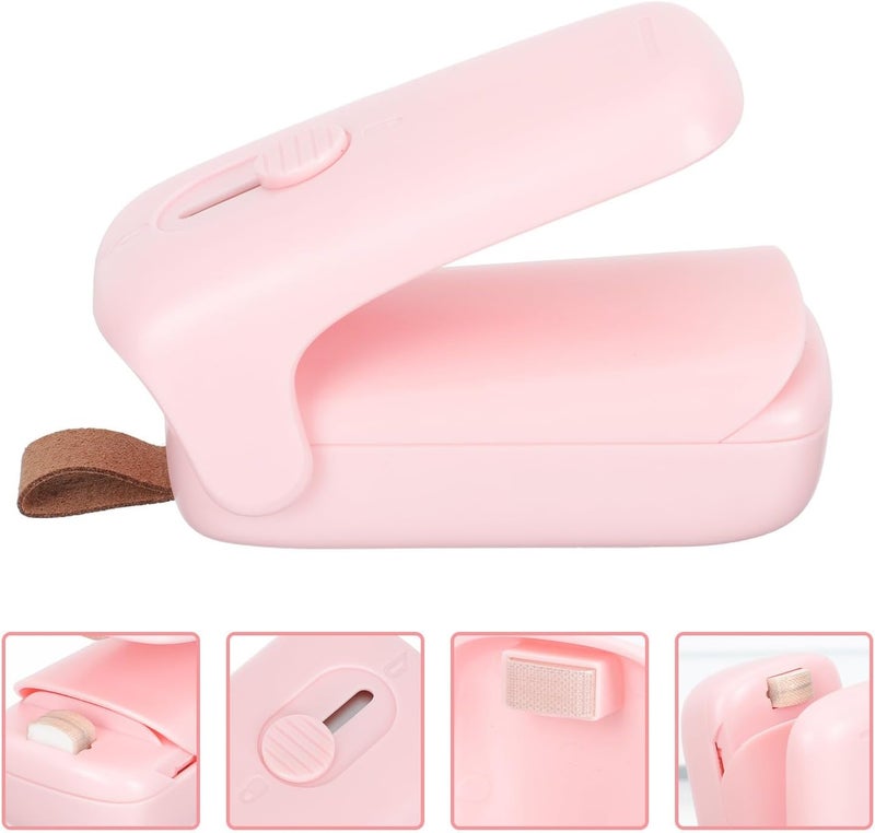 VERDANVERSE Portable Mini Heat Sealer and Cutter for Snack Bags, Handheld Vacuum Food Bag Sealing Machine, Pink Compact Sealing Tool for Home Food Freshness Preservation - Image 4