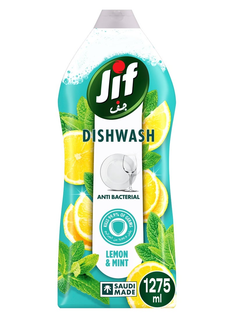 Jif Lemon & Mint Antibacterial Dishwashing Liquid 1275ml - Image 1