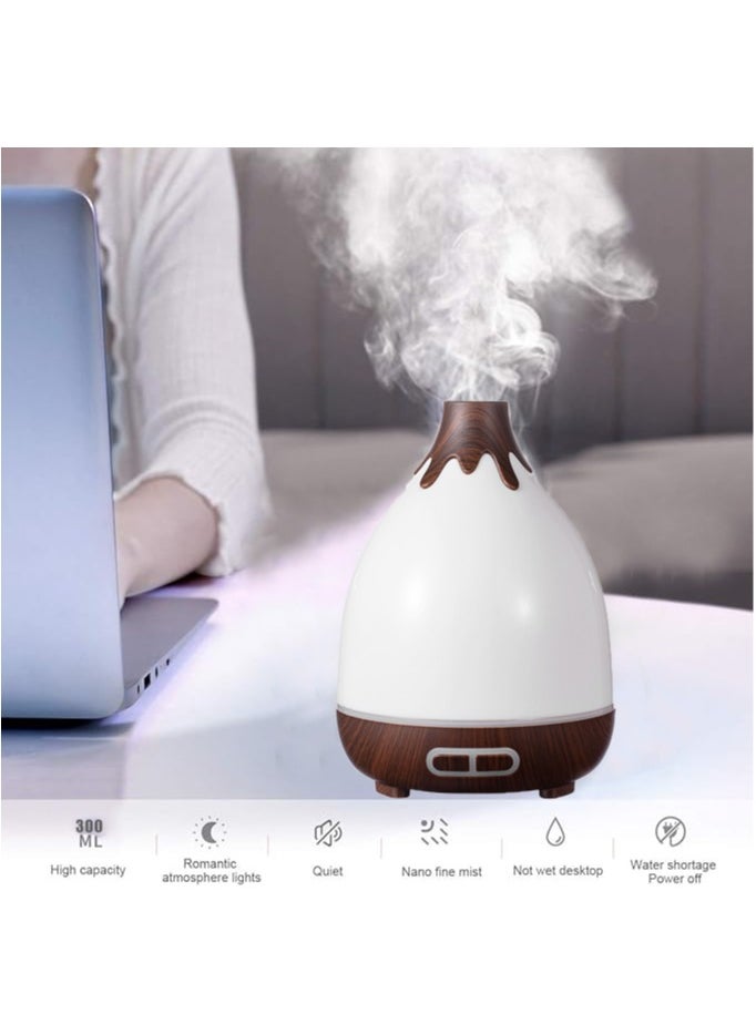 VOGMAX - Essential Oil Diffusers, 300ml Diffusers for Essential Oils Large Room,Home, Aromatherapy Oil Diffuser with Cool Mist（Wood grain/white） - Image 1