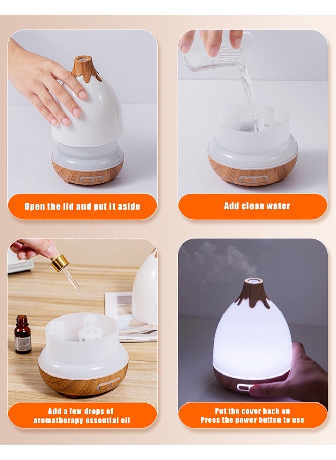VOGMAX - Essential Oil Diffusers, 300ml Diffusers for Essential Oils Large Room,Home, Aromatherapy Oil Diffuser with Cool Mist（Wood grain/white） - Image 1