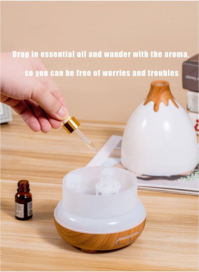 VOGMAX - Essential Oil Diffusers, 300ml Diffusers for Essential Oils Large Room,Home, Aromatherapy Oil Diffuser with Cool Mist（Wood grain/white） - Image 1