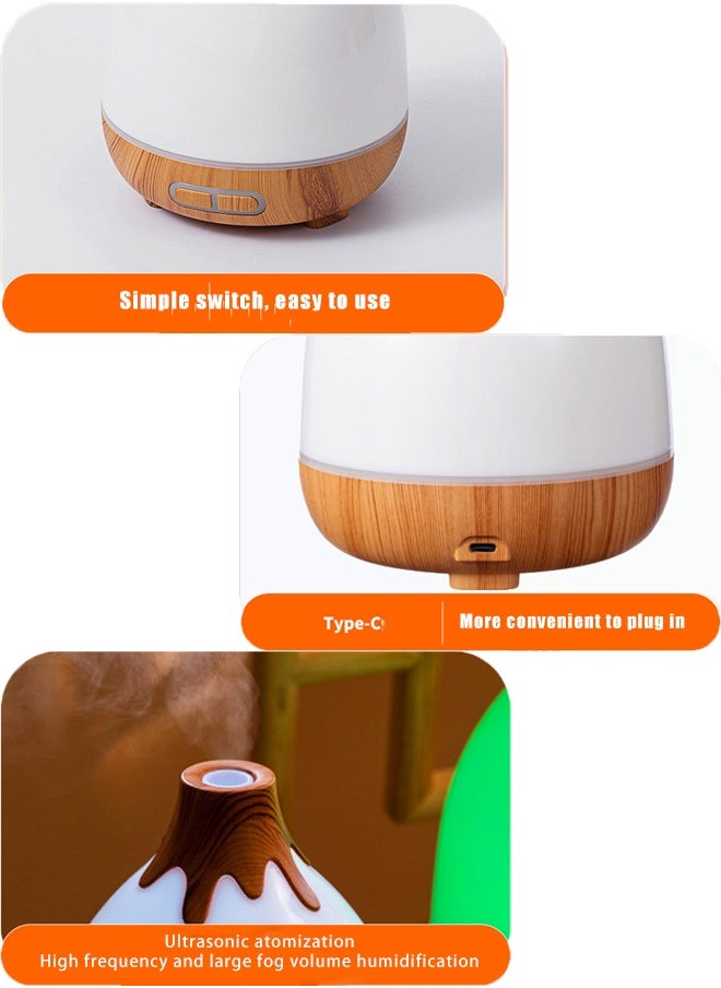VOGMAX - Essential Oil Diffusers, 300ml Diffusers for Essential Oils Large Room,Home, Aromatherapy Oil Diffuser with Cool Mist（Wood grain/white） - Image 1