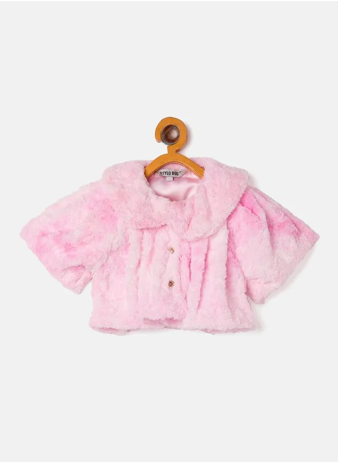 Stylo Bug Faux Fur Design Cropped Shrug