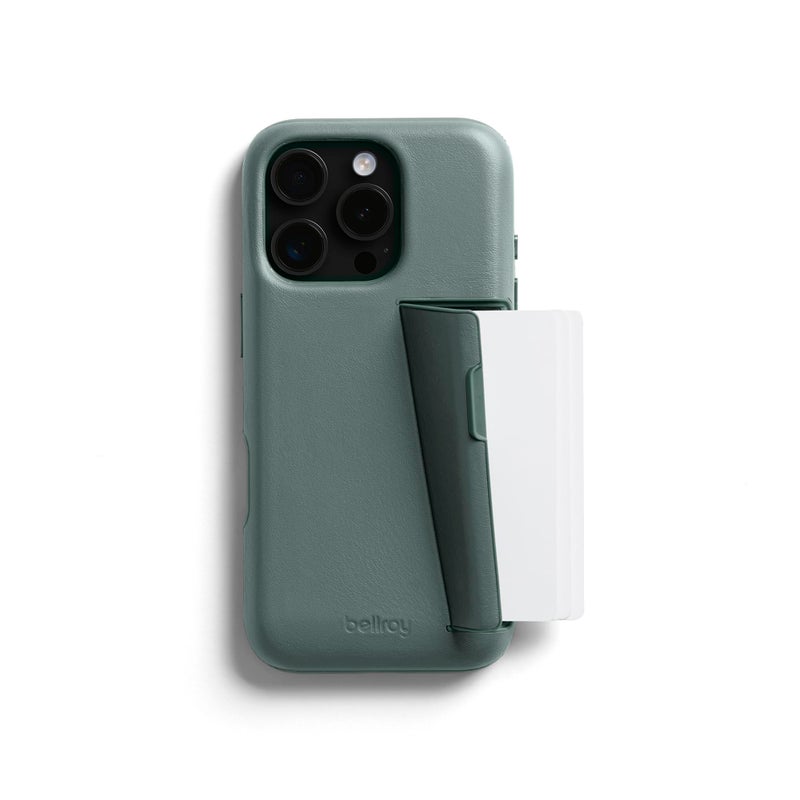 Bellroy Phone Case â€“ 3 Card for iPhone 16 Pro Max (Leather iPhone case, Phone Wallet) - Agave - Image 1