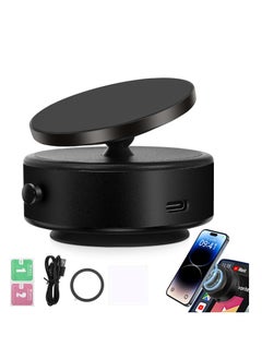 DIGI CORE 360 Rotatable Car Magnetic Phone Holder, Electric Vacuum Magnetic Suction Car Phone Mount, Electric Suction Cup Phone Mount, Strong Suction for Car Gym Bath Shower & All Smooth Surface Black  - Image 2