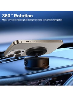 DIGI CORE 360 Rotatable Car Magnetic Phone Holder, Electric Vacuum Magnetic Suction Car Phone Mount, Electric Suction Cup Phone Mount, Strong Suction for Car Gym Bath Shower & All Smooth Surface Black  - Image 3