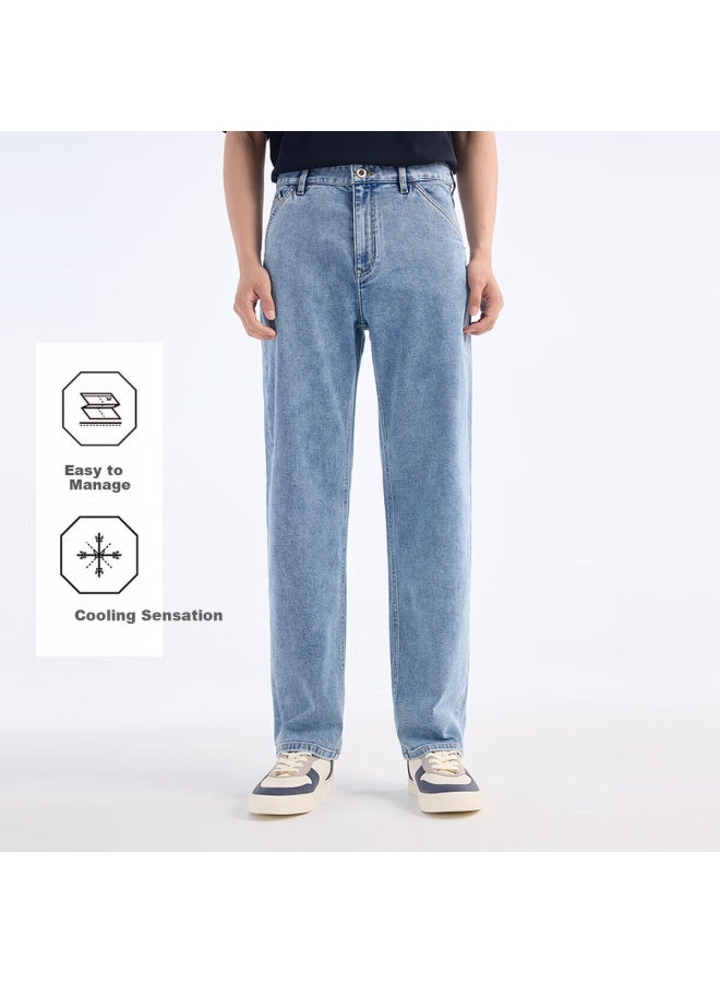 Joeone Men's Jeans Air Denim Basic Edition Summer Thin Lightweight Comfortable Pants Men - Image 1