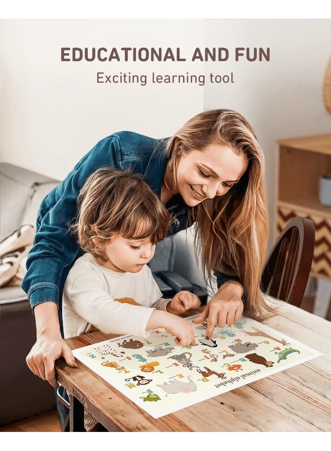 Babebay Disposable Stick-on Placemats 40 Pack for Baby & Kids, Restaurant Table Mats 12" x 18" Sticky Place Mats, Toddler Baby Placemat, Animal Alphabet Theme - Image 5