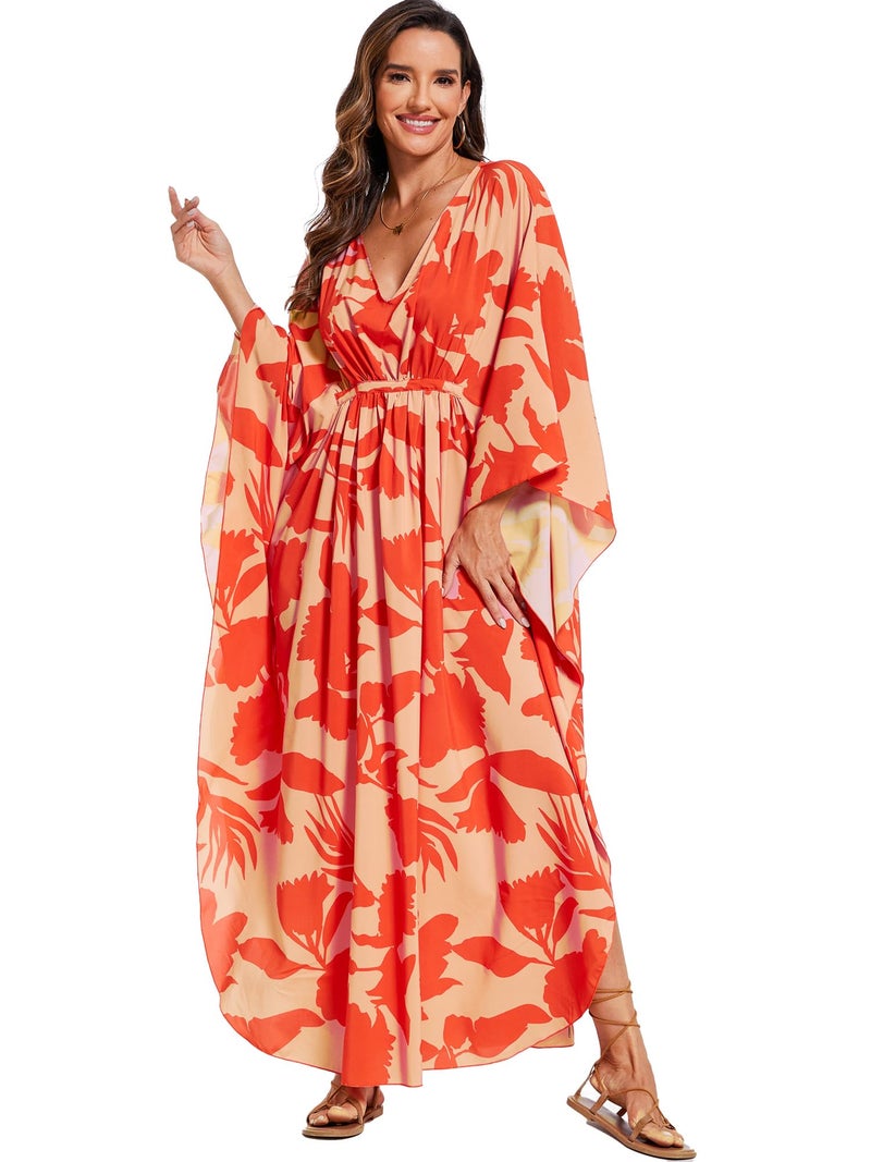 Moss Rose Kaftans Coverup Dresses for Women Moo Moos Swimsuit Caftan Plus Size Maxi Beach Vacation Clothes - Image 1