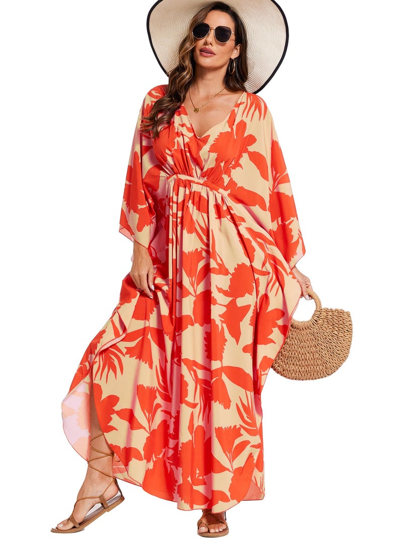 Moss Rose Kaftans Coverup Dresses for Women Moo Moos Swimsuit Caftan Plus Size Maxi Beach Vacation Clothes - Image 2