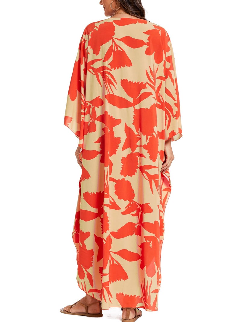 Moss Rose Kaftans Coverup Dresses for Women Moo Moos Swimsuit Caftan Plus Size Maxi Beach Vacation Clothes - Image 4