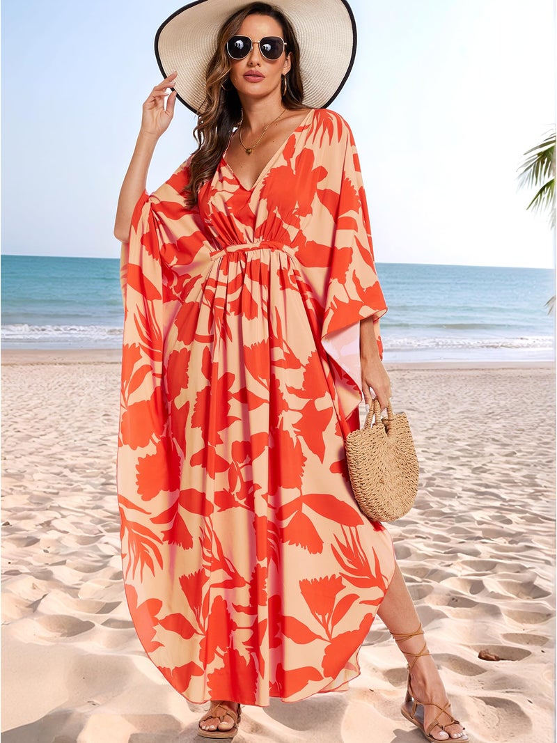 Moss Rose Kaftans Coverup Dresses for Women Moo Moos Swimsuit Caftan Plus Size Maxi Beach Vacation Clothes - Image 5
