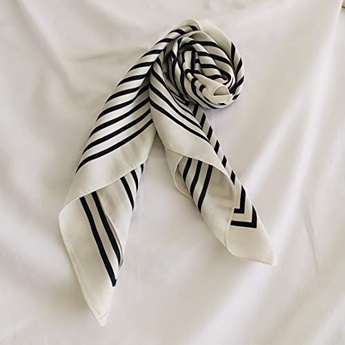FONYVE Silk Feeling Scarf Medium Square Satin Head Wrap for Women 27.5 inches - Image 4