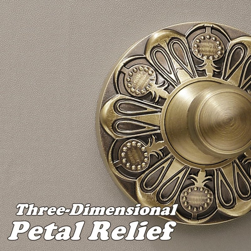 Lucyound Double Toothbrush Holder Wall Mounted, Mouthwash Cup Holder for Bathroom Wall, Antique Brass Holder and Two White Ceramic Cups, Vintage Petal-Relief Bathroom Decorative Accessories - Image 4