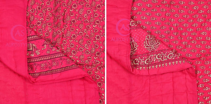 WORLDNEX 400 TC Pure Cotton Jaipuri Design Printed Light Weight Traditional Rajasthani Print Single Bed Quilt/Razai/Rajai (Design 20, Single Bed - Set of 2 Combo Set) - Image 5