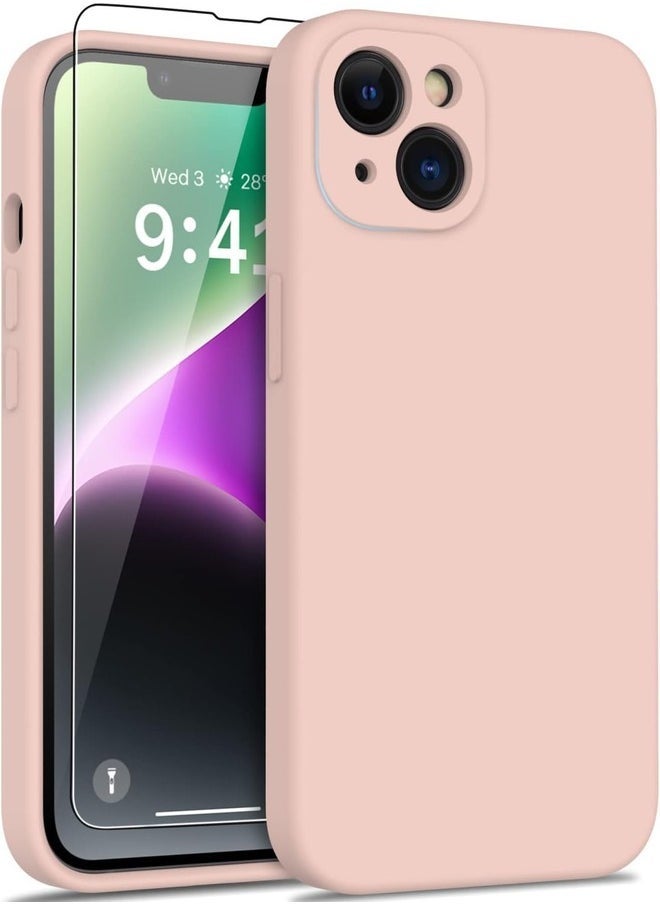 Raxoom Baby Pink iPhone 14 Plus Case with Screen Protector & Enhanced Camera Cover â€“ Drop Tested, Soft Silicone Gel Rubber, Slim Fit - Image 1