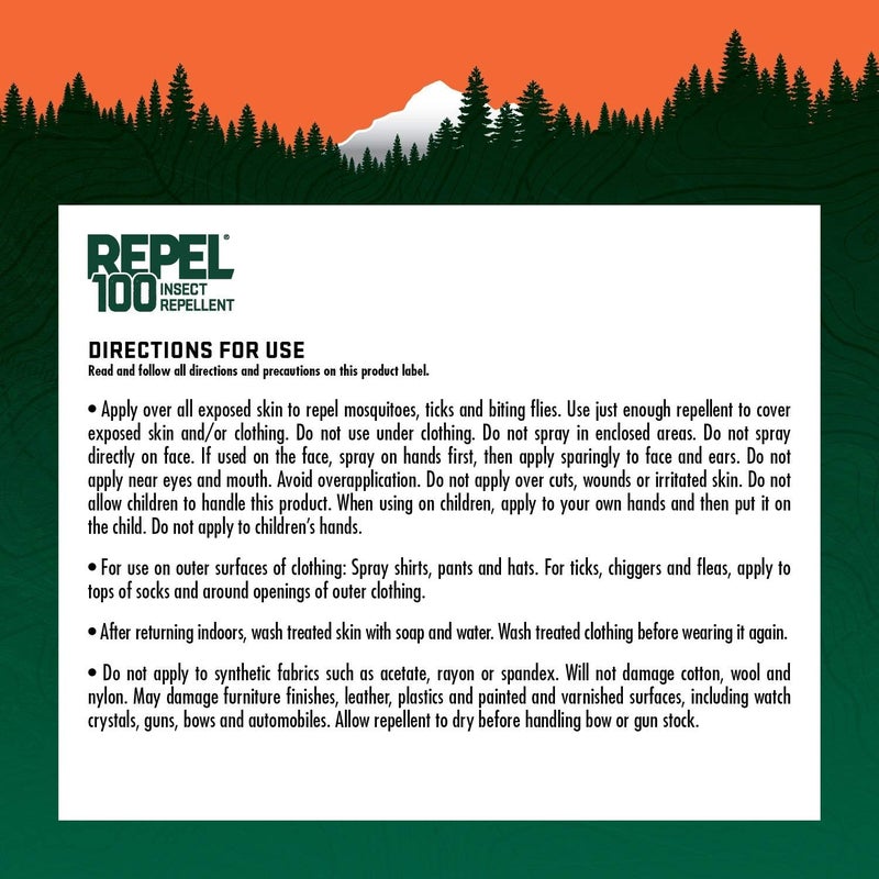 repel 100 Insect Repellent, 4 Ounces, With DEET, 10-Hour Protection Long-Lasting Insect Repellent Pump Spray Repels Mosquitoes, Ticks, Gnats, Biting Flies, Chiggers And Fleas, 6 Pack - Image 2