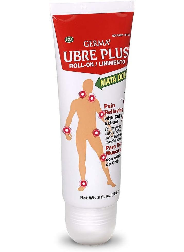 Germa Germa Udder Plus Roll On, Natural, Pain Relief, for Sprains, Bursitis, Tendinitis, Arthritis/UBRE Plus Rolon, Natural, Alivio del Dolor, para Torceduras, Bursitis, Tendonitis, Artritis, 3oz Bottle 