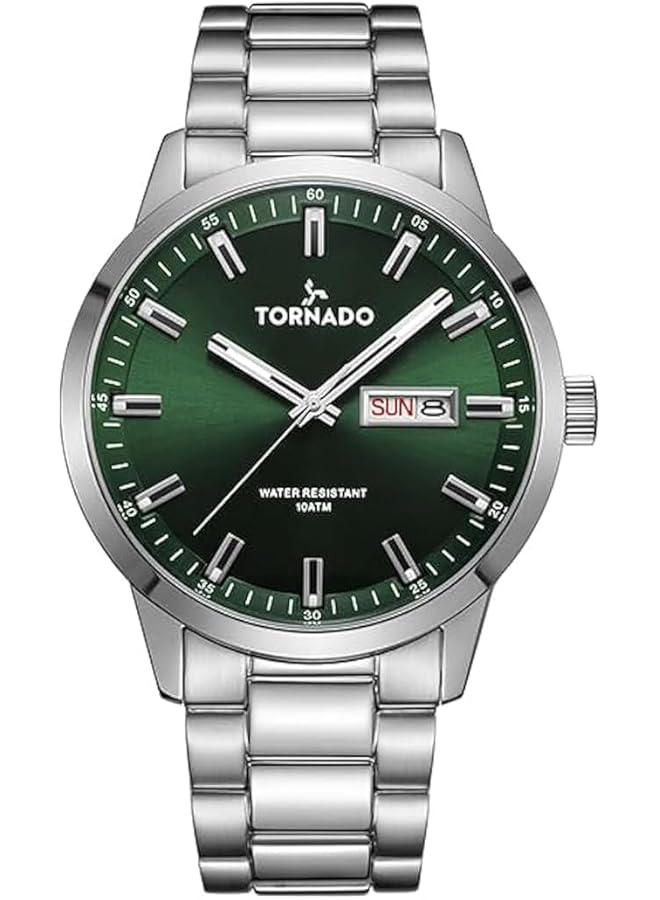 TORNADO Spectra Men Miyota 2305 Movement Watch Analog Display And Stainless Steel Bracelet Strap T23001 Sbsg Silver