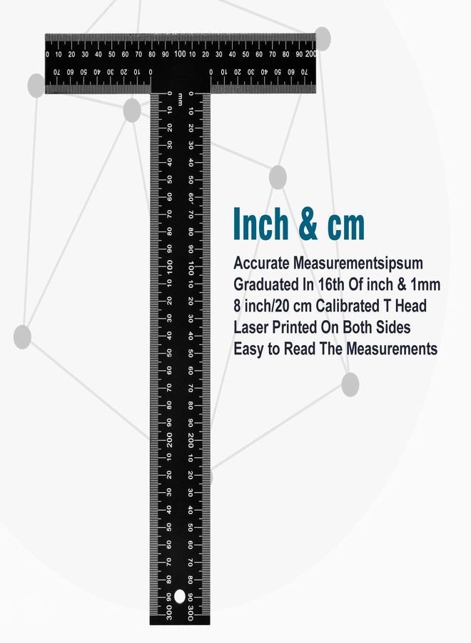 Allwin T Square Ruler - 12 inch Metal T Ruler for Drafting, Architecture, Engineering & Art | Precision Dual-Scale (Inch & MM) - Tee Ruler, Scale Ruler - Image 3