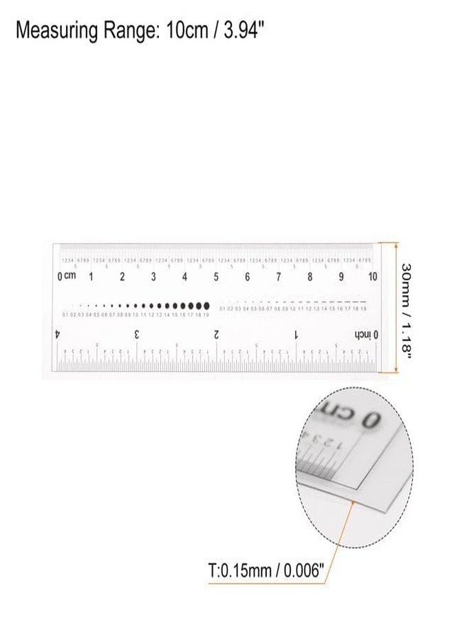Tnyvm 2Pcs Foldable Ruler, Transparent Film Flexible Ruler 4 Inch 0.1mm Scale, Plastic Folding Straight, Calibration Soft Measuring for Factory, Transparent Drafting Tools Teaching Materials - Image 2