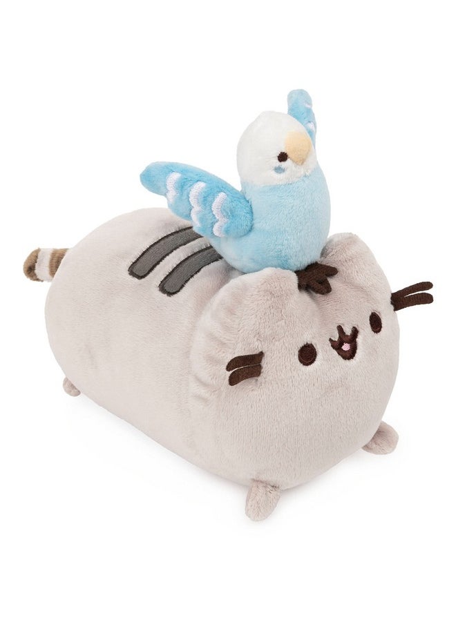 غاند مجموعة Pusheen & Bo Parakeet Best Friend من القطة المحشوة المصنوعة من القطة، باللونين الرمادي والأزرق، مقاس 6 بوصات  - Image 1