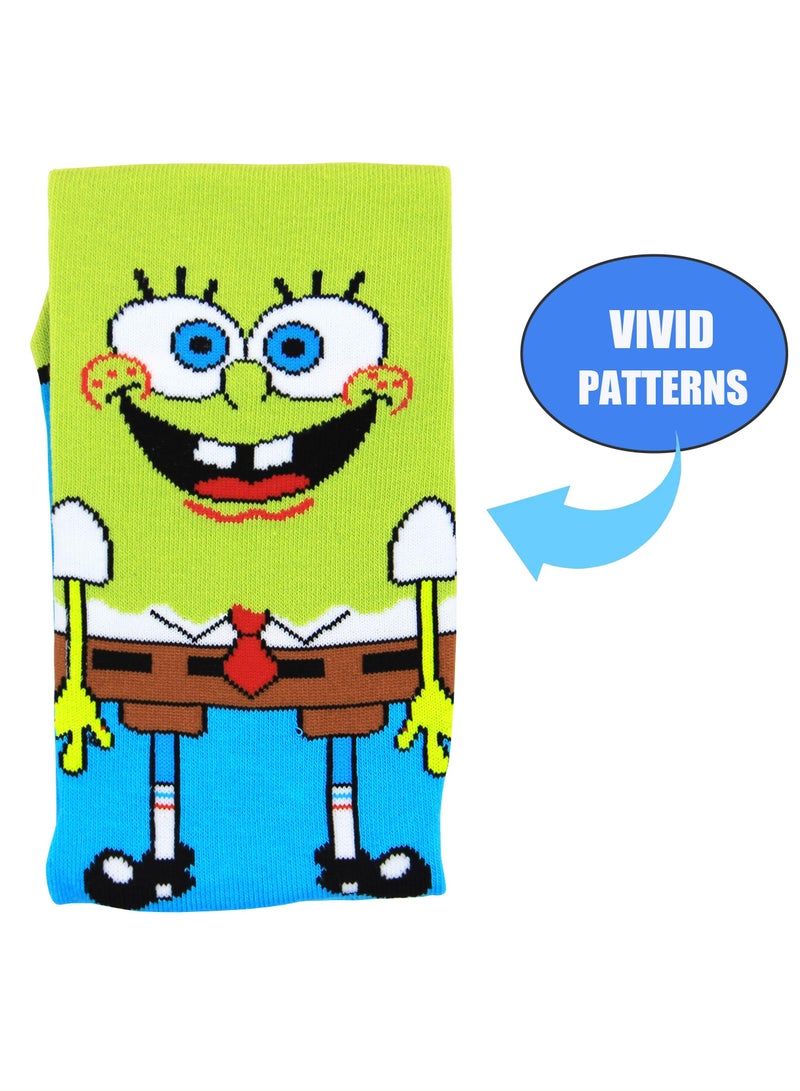 SOLARAE Colorful Cartoon Character Socks for Men and Women - 6 Pack of Fun, Crazy, and Cute Patterned Cotton Dress Crew Socks, Fits Size 8-12 (Multicolored-2) - Image 2