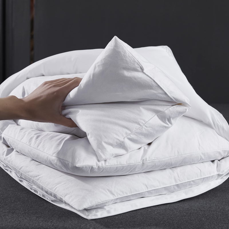 Three Geese Adjustable Layer Goose Feather Pillow,Assemblable Bed Pillow,100% Soft Cotton Cover,Good for Side and Back Stomach Sleeper,King Size,Packaging Include 1 Pillow. - Image 4