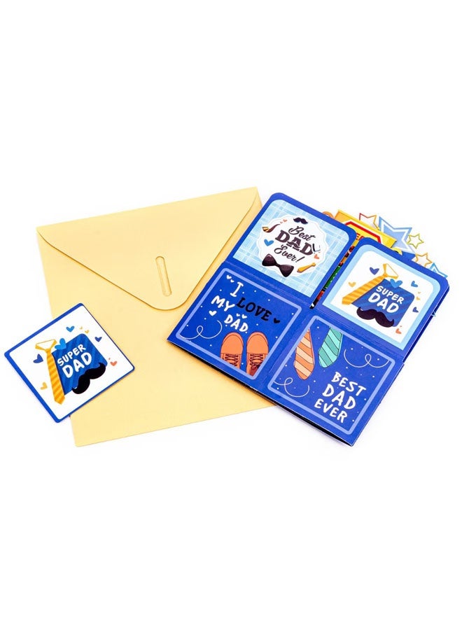 3D Box Greeting Card with Envelope SUPER DAD Card Pop Up Creative Folding Blessing Card - Image 4